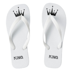 Mooie kroon met koning gedrukte tekst-sandalen van teenslippers