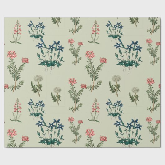 mooie kruiden en wilde bloemkunst cadeaupapier (Zoom)