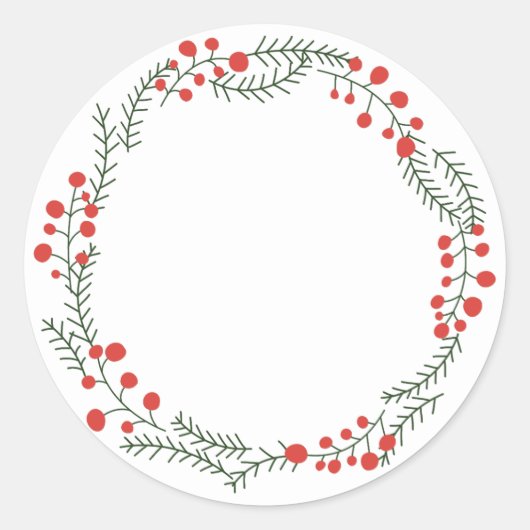 Mooie kruidenpot rustieke krans frame lege Kerstmi Ronde Sticker (Voorkant)
