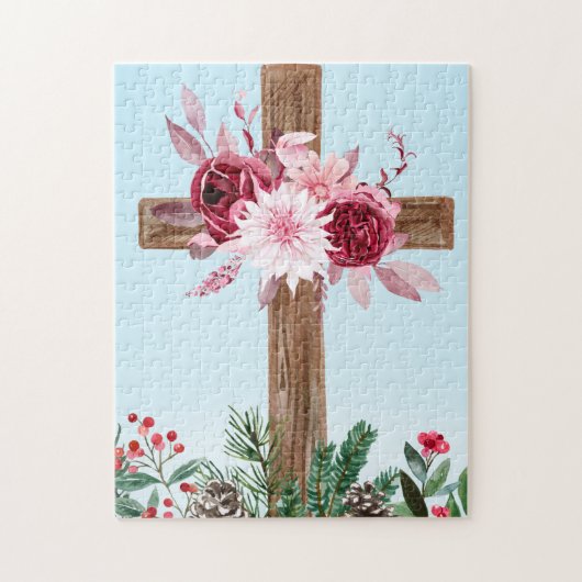 Mooie kruis- en bloemenpuzzel legpuzzel (Verticaal)