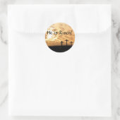 Mooie kruisingen en zonsondergang Hij is een Risen Ronde Sticker (Tas)