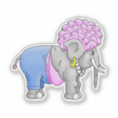 Mooie Krullende Olifant Sticker (Voorkant)