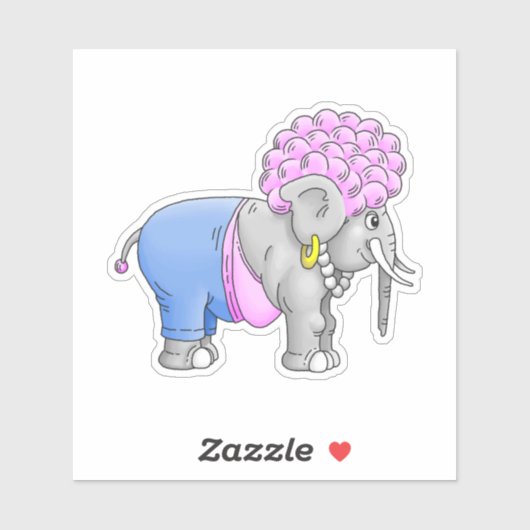 Mooie Krullende Olifant Sticker (Vel)