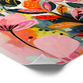 Mooie krylisch levendige bloemenkunst poster (Hoek)