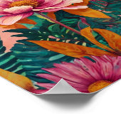 Mooie krylisch levendige bloemenkunst poster (Hoek)