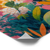 Mooie krylisch levendige bloemenkunst poster (Hoek)