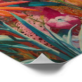 Mooie krylisch levendige bloemenkunst poster (Hoek)