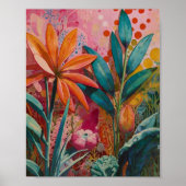 Mooie krylisch levendige bloemenkunst poster (Voorkant)