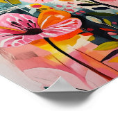 Mooie krylisch levendige bloemenkunst poster (Hoek)