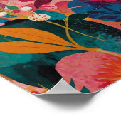 Mooie krylisch levendige bloemenkunst poster (Hoek)