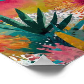 Mooie krylisch levendige bloemenkunst poster (Hoek)