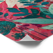 Mooie krylisch levendige bloemenkunst poster (Hoek)