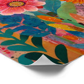 Mooie krylisch levendige bloemenkunst poster (Hoek)