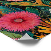 Mooie krylisch levendige bloemenkunst poster (Hoek)