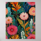 Mooie krylisch levendige bloemenkunst poster (Voorkant)