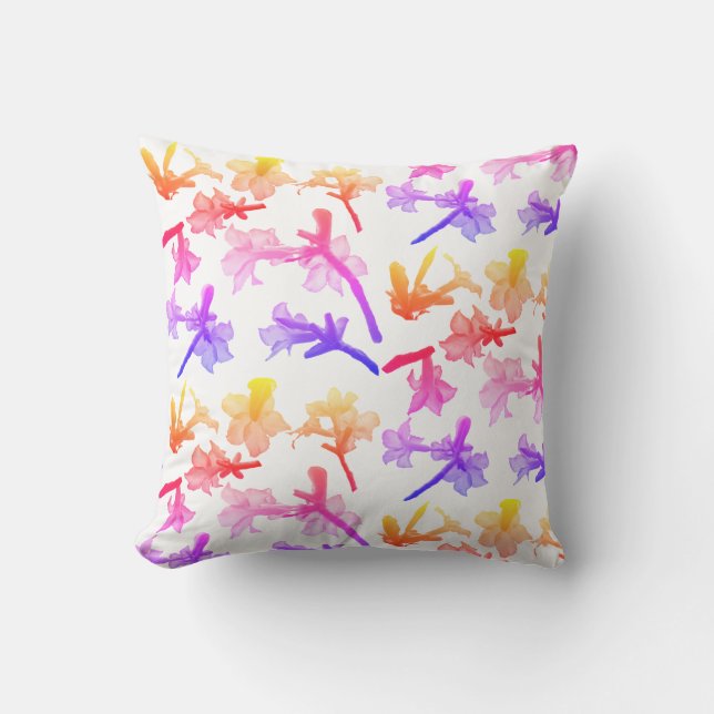 Mooie Kudu Lelie Bloemen Worp Kussen (Voorkant)