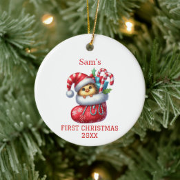 Mooie Kuiken Kerst Keramisch Ornament