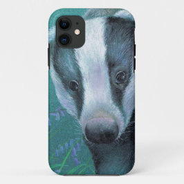 Mooie kunst Badger in het schilderij van bluebell iPhone 11 Hoesje
