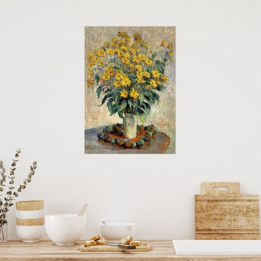 Mooie kunst, Claude Monet Jerusalem Artichoke Flow Poster (Keuken)
