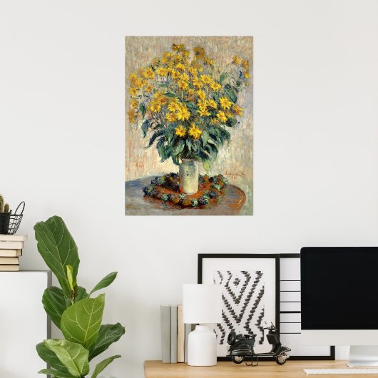 Mooie kunst, Claude Monet Jerusalem Artichoke Flow Poster (Thuiskantoor)
