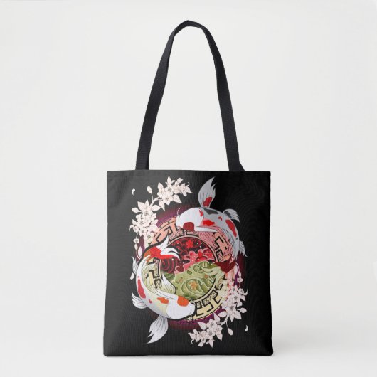 Mooie kunst Japanse ventilator Koi Fish Tote Bag (Voorkant)
