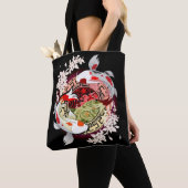 Mooie kunst Japanse ventilator Koi Fish Tote Bag (Dichtbij)
