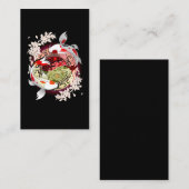 Mooie kunst Japanse ventilator Koi Fish Visitekaartje (Voorkant / Achterkant)