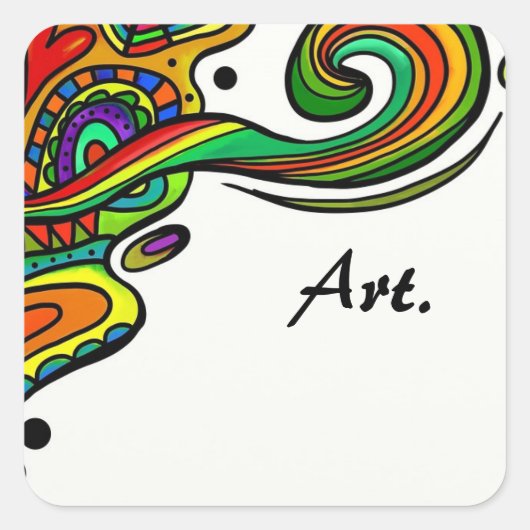Mooie kunst vierkante sticker (Voorkant)