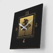 Mooie kunstdeco vierkante klok (Hoek)