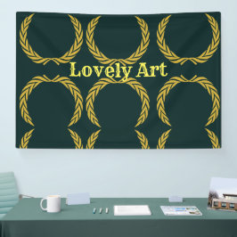 Mooie kunsttekstnaam met afbeelding van gele kroon spandoek