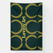 Mooie kunsttekstnaam met afbeelding van gele kroon spandoek (Verticaal)