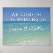 Mooie kust bruiloft strand horizon Welkom Poster (Voorkant)