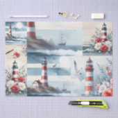 Mooie Kust Kerst Lichtopstand Collage  Tissuepapier (Craft)