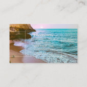 Mooie kust strand zonsondergang visitekaartje (Achterkant)