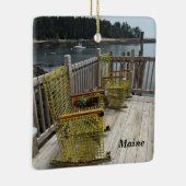 Mooie kustscène in Maine Keramisch Ornament (Rechts)