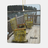 Mooie kustscène in Maine Keramisch Ornament (Links)