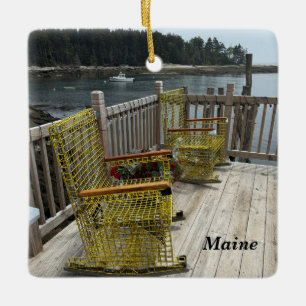 Mooie kustscène in Maine Keramisch Ornament