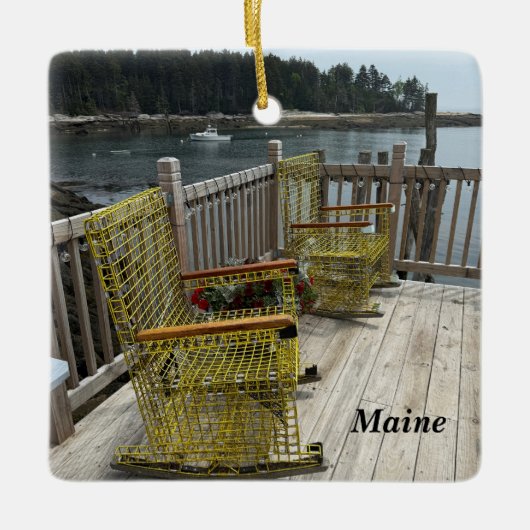 Mooie kustscène in Maine Keramisch Ornament (Voorkant)