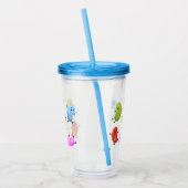 Mooie kwallen springen cartoon illustratie acryl drinkbeker (Links)