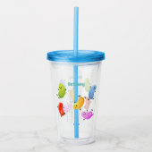 Mooie kwallen springen cartoon illustratie acryl drinkbeker (Voorkant)