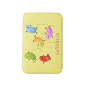 Mooie kwallen springen cartoon illustratie badmat (Voorkant Verticaal)