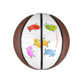 Mooie kwallen springen cartoon illustratie basketbal (Verticaal)