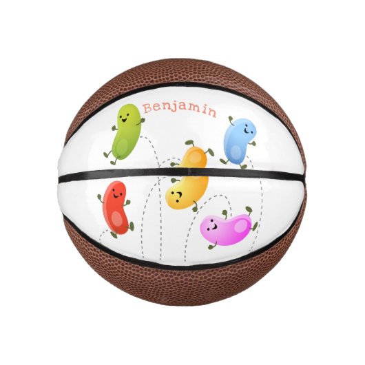 Mooie kwallen springen cartoon illustratie basketbal (Voorkant)