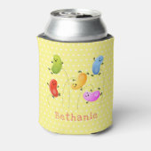 Mooie kwallen springen cartoon illustratie blikjeskoeler (Blikje Achterkant)