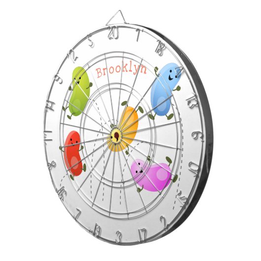 Mooie kwallen springen cartoon illustratie dartbord (Voorkant Rechts)