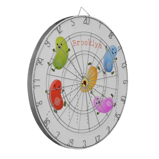 Mooie kwallen springen cartoon illustratie dartbord (Voorkant Links)