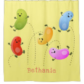 Mooie kwallen springen cartoon illustratie douchegordijn (Voorkant)