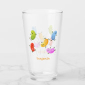 Mooie kwallen springen cartoon illustratie glas (Achterkant)