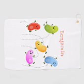 Mooie kwallen springen cartoon illustratie golfhanddoek (Horizontaal)