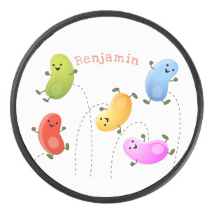 Mooie kwallen springen cartoon illustratie hockey puck